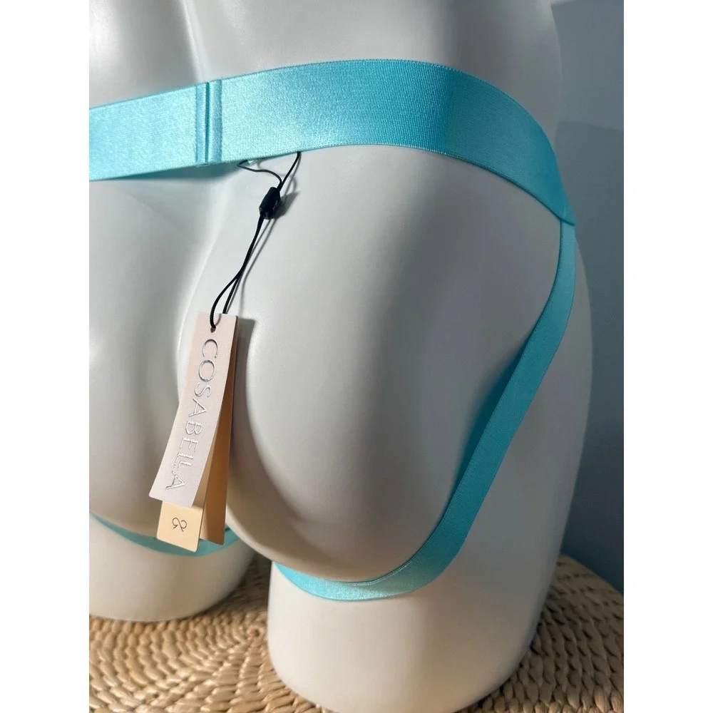 Cosabella Maldives Blue Lace Jock Strap Sexy Stretch Designer Underwear XL NWT